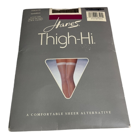 Hanes Accessories - Hanes Vintage Thigh Hi Sandalfoot Stockings Sheer Medium/Tall Town Taupe New